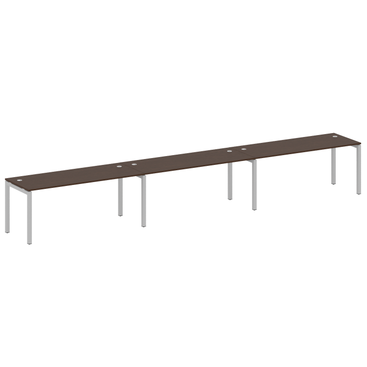Metal System Quattro Рабочая станция на 3 места на П-образном м/к 50БП.СМ-3.5 Венге Цаво/Металл Серы