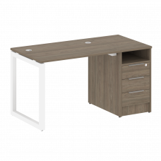 Metal System Quattro Рабочая станция с тумбой на О-образном м/к 50БО.РС-СТП-1.1 Вяз Благородный/Мета