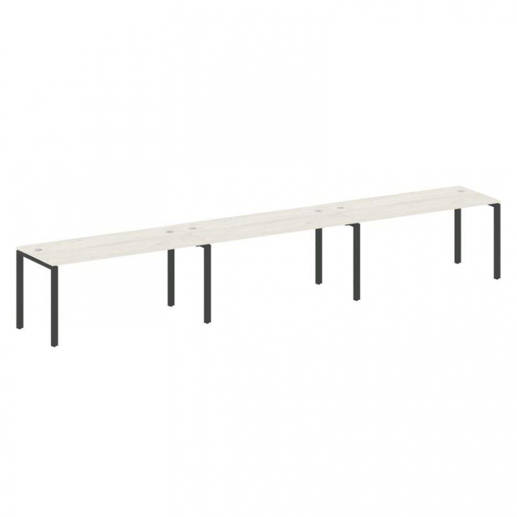 Metal System Рабочая станция на 3 места на П-образном м/к БП.СМ-3.4 Дуб Наварра/Металл Антрацит 4800