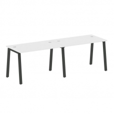 Metal System Рабочая станция на 2 места на А-образном м/к БА.СМ-2.2 Белый/Металл Антрацит 2400*720*7