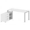Metal System Рабочая станция с тумбой на П-образном м/к БП.РС-СТС-2.4 (L) Белый/Металл Серый 1700*15