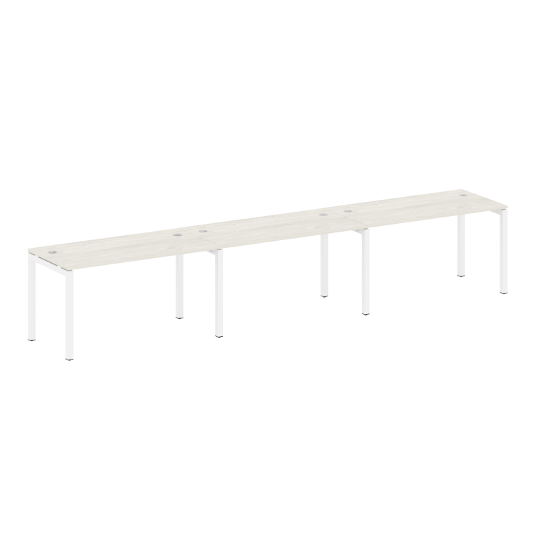 Metal System Quattro Рабочая станция на 3 места на П-образном м/к 50БП.СМ-3.3 Дуб Наварра/Металл Бел