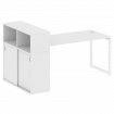 Metal System Quattro Стол письменный с шкафом-купе на О-образном м/к 40БО.РС-СШК-3.4 Т Белый/Металл