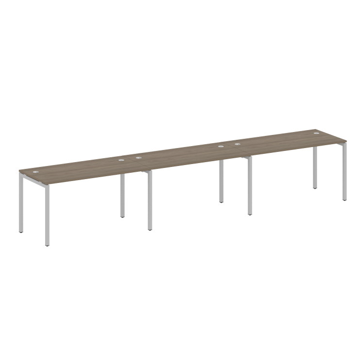 Metal System Quattro Рабочая станция на 3 места на П-образном м/к 40БП.СМ-3.3 Вяз Благородный/Металл