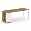 Concept Стол рабочий с опорным шкафом-купе CN.SP-236 W Сандал Янтарный/Белый Бриллиант/Металл Белый
