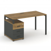 Concept Стол письменный с 1 опорной тумбой CN.SP-304 A Сандал Янтарный/Антрацит/Металл Антрацит 1580
