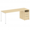 Metal System Рабочая станция с тумбой на П-образном м/к БП.РС-СТП-1.4 Акация Лорка/Металл Белый 2012