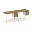 Concept Рабочая станция односторонняя с подвес. тумбами 2 места CN.ORS-114 W Сандал Янтарный/Белый Б