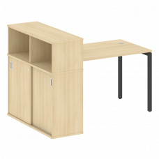 Metal System Quattro Стол письменный с шкафом-купе на П-образном м/к 40БП.РС-СШК-3.2 Т Акация Лорка/