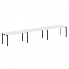 Metal System Рабочая станция на 3 места на П-образном м/к БП.СМ-3.4 Белый/Металл Антрацит 4800*720*7