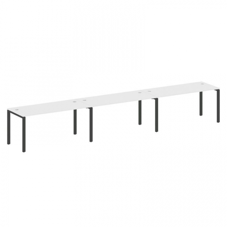 Metal System Рабочая станция на 3 места на П-образном м/к БП.СМ-3.4 Белый/Металл Антрацит 4800*720*7