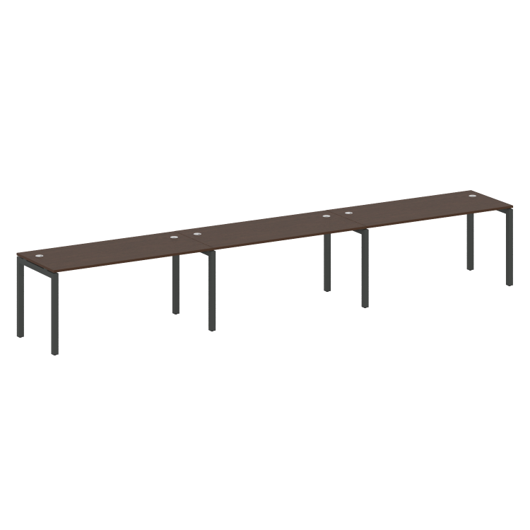 Metal System Quattro Рабочая станция на 3 места на П-образном м/к 50БП.СМ-3.4 Венге Цаво/Металл Антр