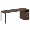 Metal System Quattro Рабочая станция с тумбой на П-образном м/к 40БП.РС-СТП-1.4 Венге Цаво/Металл Ан