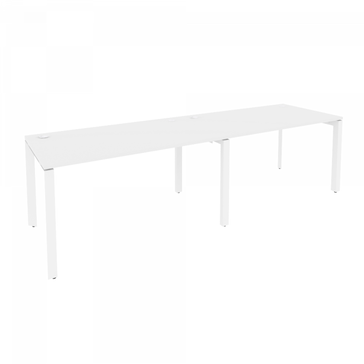 Onix Рабочая станция на П-образном м/к O.MP-RS-2.3.8 Белый Бриллиант/Металл Белый 2760*800*750
