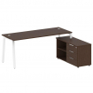 Metal System Рабочая станция с тумбой на А-образном м/к БА.РС-СТС-2.5 (R) Венге Цаво/Металл Белый 19