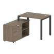Metal System Рабочая станция с тумбой на П-образном м/к БП.РС-СТС-2.1 (L) Вяз Благородный/Металл Ант