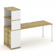 Concept Стол рабочий с опорным шкафом-купе с надставкой выс. CN.SP-244 W Дуб Винченцо/Белый Бриллиан