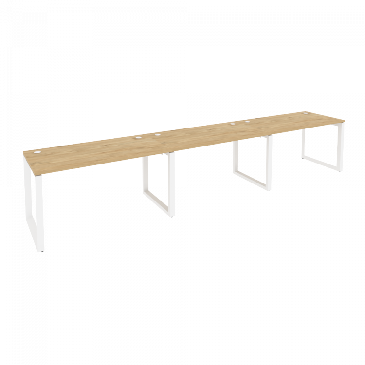 Onix Рабочая станция на О-образном м/к O.MO-RS-3.3.7 Тиквуд Светлый/Металл Белый 4140*720*750