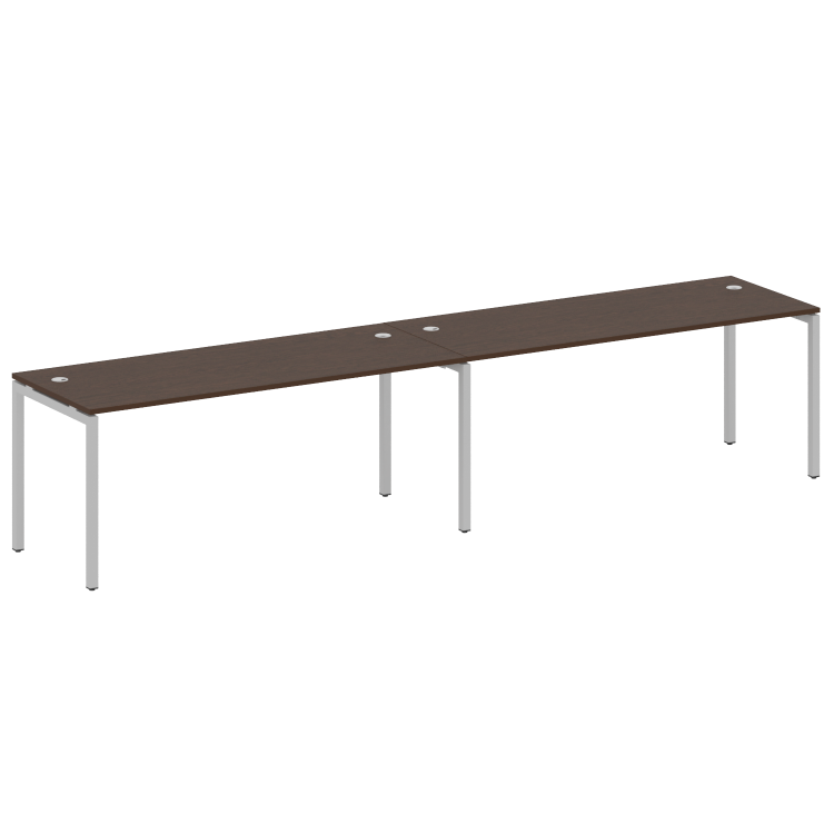 Metal System Quattro Рабочая станция на 2 места на П-образном м/к 40БП.СМ-2.5 Венге Цаво/Металл Серы