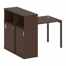 Metal System Quattro Стол письменный с шкафом-купе на П-образном м/к 40БП.РС-СШК-3.1 Т Венге Цаво/Ме