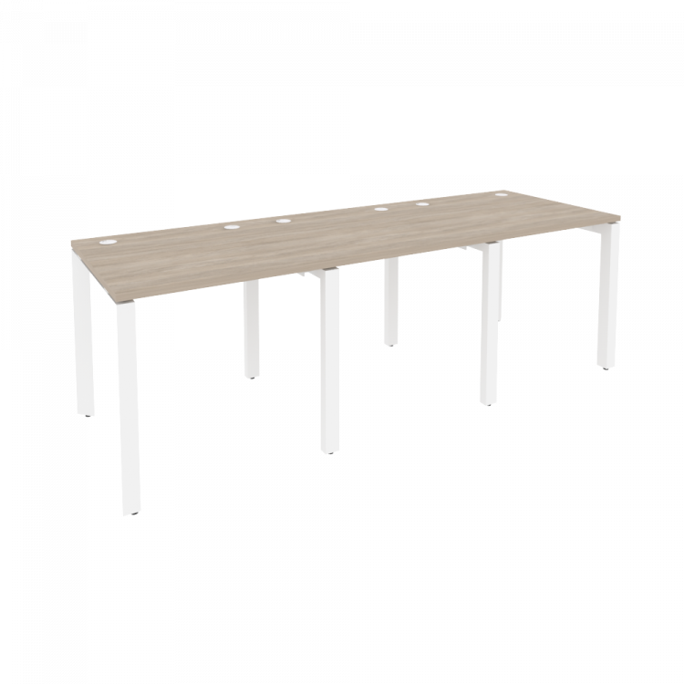 Onix Рабочая станция на П-образном м/к O.MP-RS-3.0.8 Дуб Аттик/Металл Белый 2340*800*750