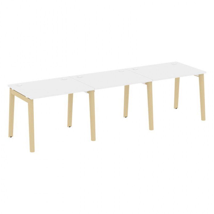 Onix Wood Рабочая станция OW.RS-3.1.8 Белый Бриллиант/Дуб Светлый/Металл Белый 2940*800*750