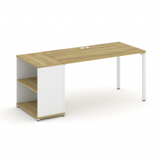 Concept Стол рабочий с опорным стеллажом CN.SP-203 Дуб Винченцо/Белый Бриллиант/Металл Белый 1800*72