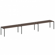 Metal System Quattro Рабочая станция на 3 места на П-образном м/к 40БП.СМ-3.5 Венге Цаво/Металл Антр