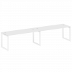 Metal System Quattro Рабочая станция на 2 места на О-образном м/к 50БО.СМ-2.5 Белый/Металл Белый 360