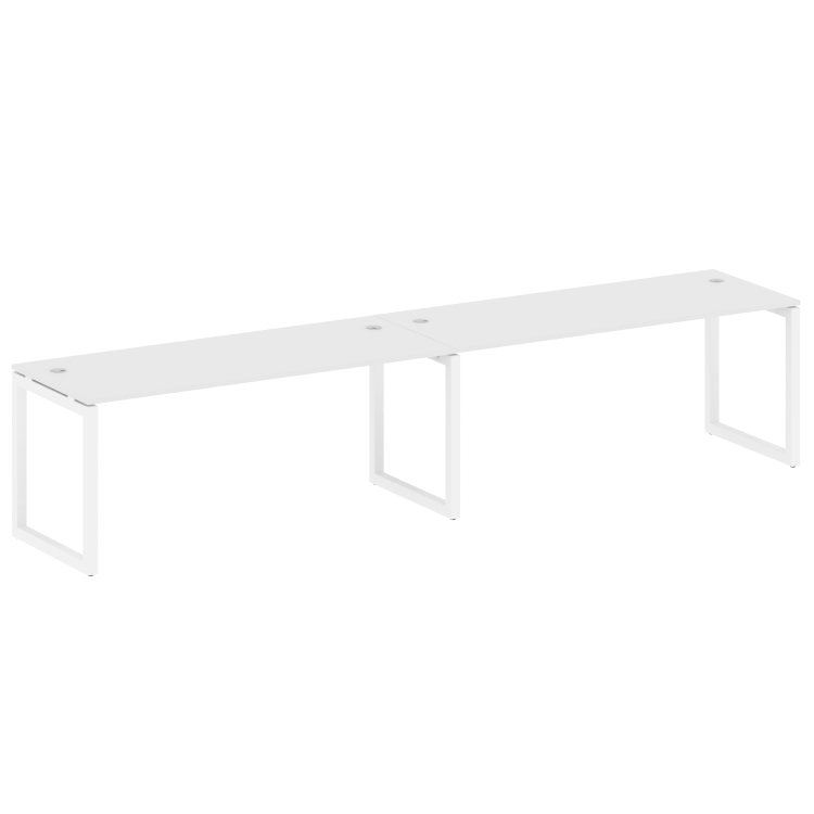 Metal System Quattro Рабочая станция на 2 места на О-образном м/к 50БО.СМ-2.5 Белый/Металл Белый 360