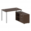 Metal System Рабочая станция с тумбой на П-образном м/к БП.РС-СТС-2.2 (R) Венге Цаво/Металл Серый 13