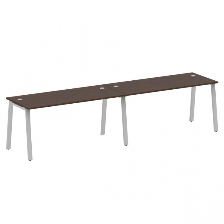 Metal System Рабочая станция на 2 места на А-образном м/к БА.СМ-2.4 Венге Цаво/Металл Серый 3200*720