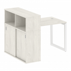 Metal System Quattro Стол письменный с шкафом-купе на О-образном м/к 50БО.РС-СШК-3.1 Т Дуб Наварра/М