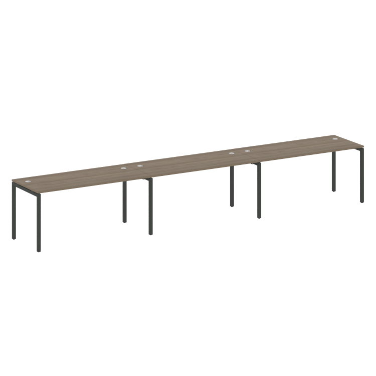 Metal System Quattro Рабочая станция на 3 места на П-образном м/к 40БП.СМ-3.4 Вяз Благородный/Металл