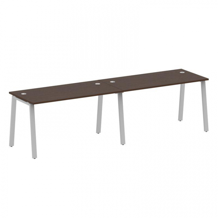 Metal System Рабочая станция на 2 места на А-образном м/к БА.СМ-2.3 Венге Цаво/Металл Серый 2800*720