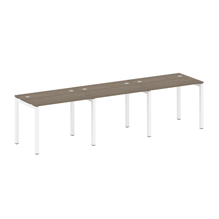Metal System Quattro Рабочая станция на 3 места на П-образном м/к 50БП.СМ-3.1 Вяз Благородный/Металл