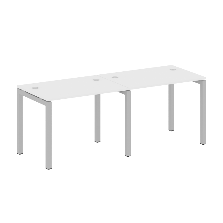 Metal System Quattro Рабочая станция на 2 места на П-образном м/к 50БП.СМ-2.1 Белый/Металл Серый 200