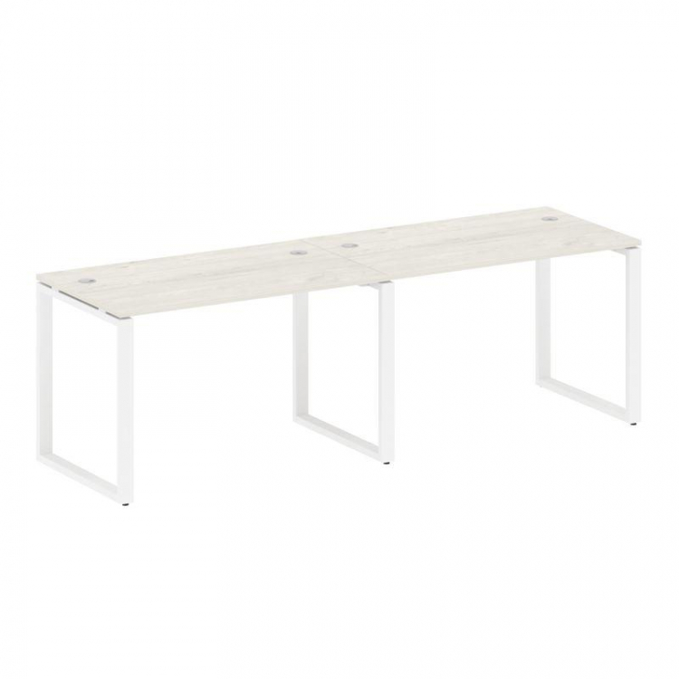 Metal System Рабочая станция на 2 места на О-образном м/к БО.СМ-2.2 Дуб Наварра/Металл Белый 2400*72