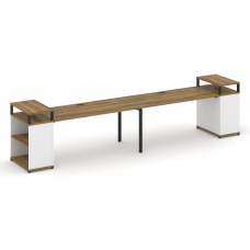 Concept Рабочая станция с опорными стеллажами с верх. горизонтами CN.ORS-208 Сандал Янтарный/Белый Б