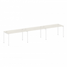 Metal System Quattro Рабочая станция на 3 места на П-образном м/к 40БП.СМ-3.3 Дуб Наварра/Металл Бел