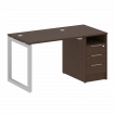 Metal System Quattro Рабочая станция с тумбой на О-образном м/к 50БО.РС-СТП-1.1 Венге Цаво/Металл Се