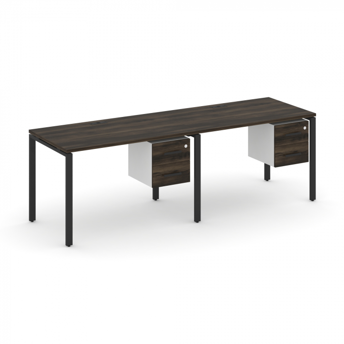 Concept Рабочая станция односторонняя с подвес. тумбами 2 места CN.ORS-114 B Дуб Мали/Белый Бриллиан