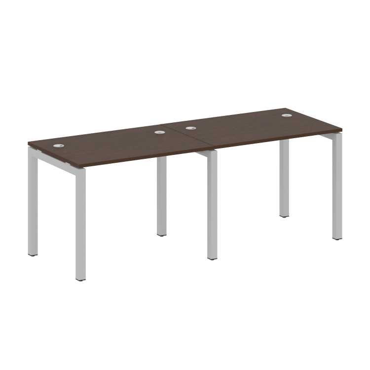 Metal System Quattro Рабочая станция на 2 места на П-образном м/к 50БП.СМ-2.1 Венге Цаво/Металл Серы