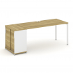 Concept Стол рабочий с опорным шкафом-купе CN.SP-236 W Дуб Винченцо/Белый Бриллиант/Металл Белый 200