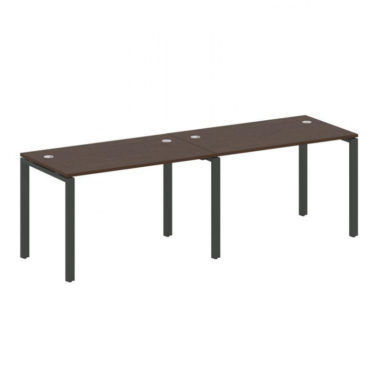 Metal System Рабочая станция на 2 места на П-образном м/к БП.СМ-2.2 Венге Цаво/Металл Антрацит 2400*