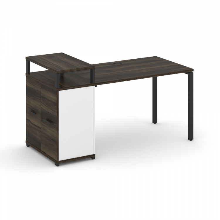 Concept Стол рабочий с опорным распаш. шкафом с верх. горизонтом CN.SP-222 B Дуб Мали/Белый Бриллиа