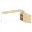 Metal System Рабочая станция с тумбой на П-образном м/к БП.РС-СТС-2.5 (R) Акация Лорка/Металл Белый