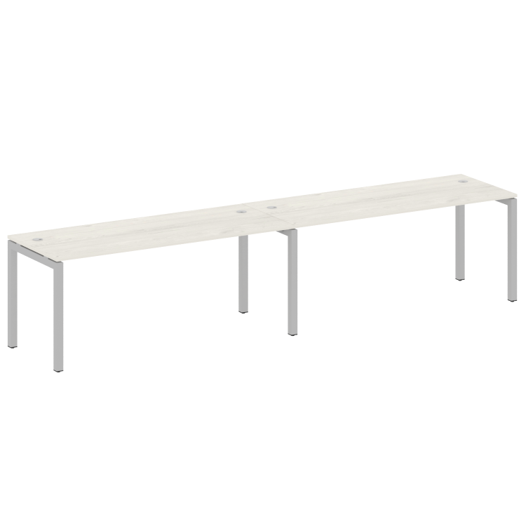 Metal System Quattro Рабочая станция на 2 места на П-образном м/к 50БП.СМ-2.5 Дуб Наварра/Металл Сер