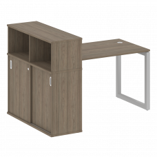 Metal System Quattro Стол письменный с шкафом-купе на О-образном м/к 50БО.РС-СШК-3.2 Т Вяз Благородн