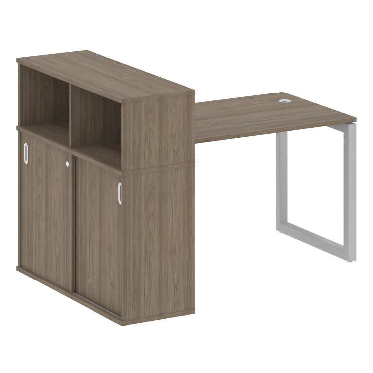 Metal System Quattro Стол письменный с шкафом-купе на О-образном м/к 50БО.РС-СШК-3.2 Т Вяз Благородн